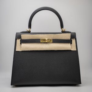 Bolso Hermes Kelly 25 Epsom Negro Nuevo a Estrenar 2025